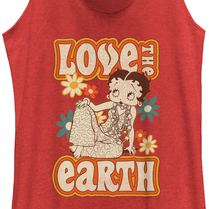 Women's Betty Boop Love the Earth Racerback Tank Top