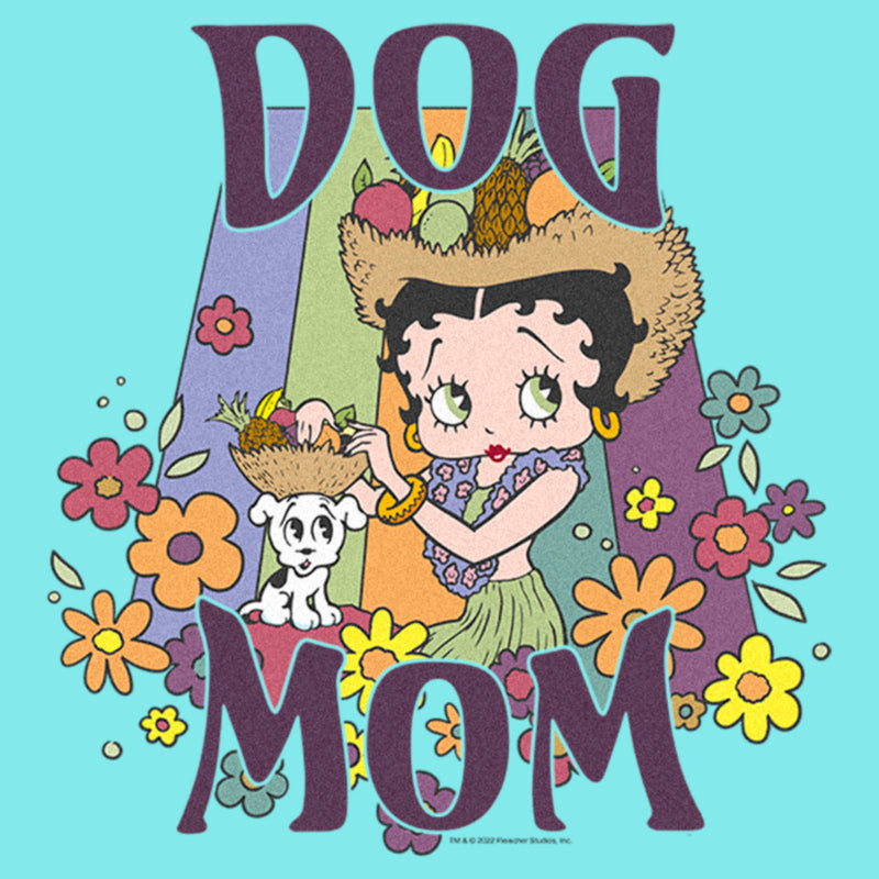 Junior's Betty Boop Floral Dog Mom Racerback Tank Top