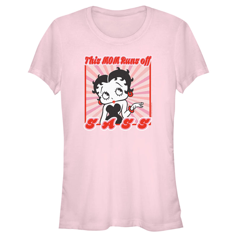 Junior's Betty Boop This Mom Runs Off Sass T-Shirt