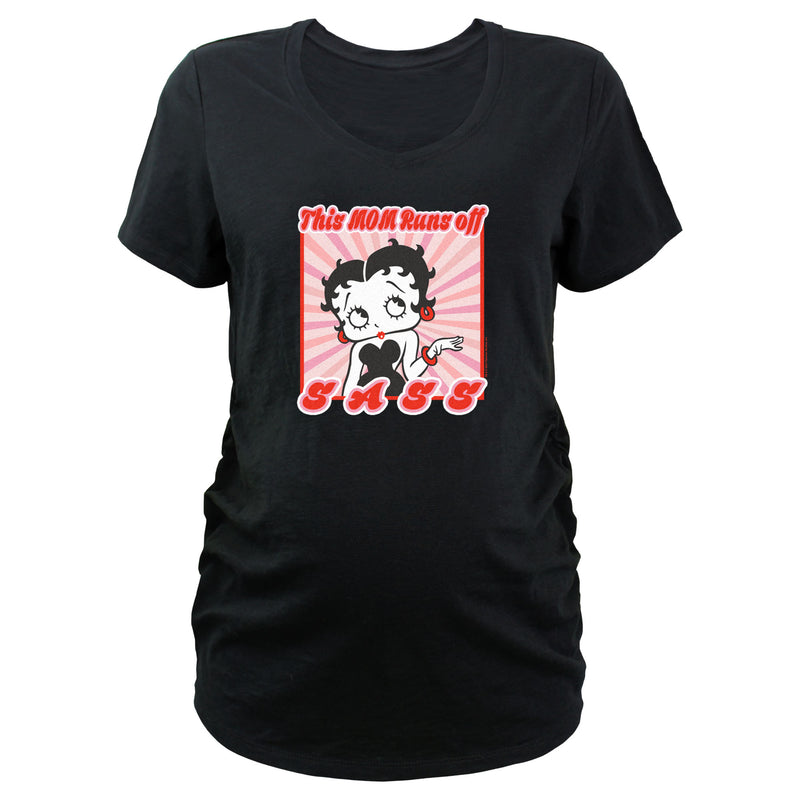 Women's Betty Boop This Mom Runs Off Sass Retro T-Shirt