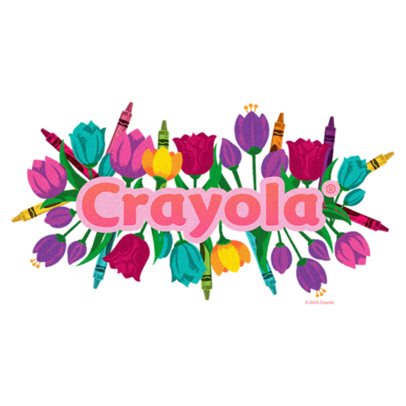 Junior's Crayola Floral Logo T-Shirt