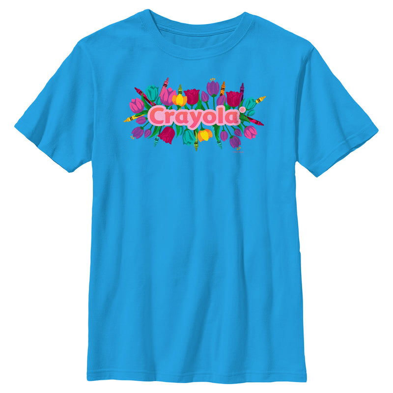 Boy's Crayola Floral Logo T-Shirt