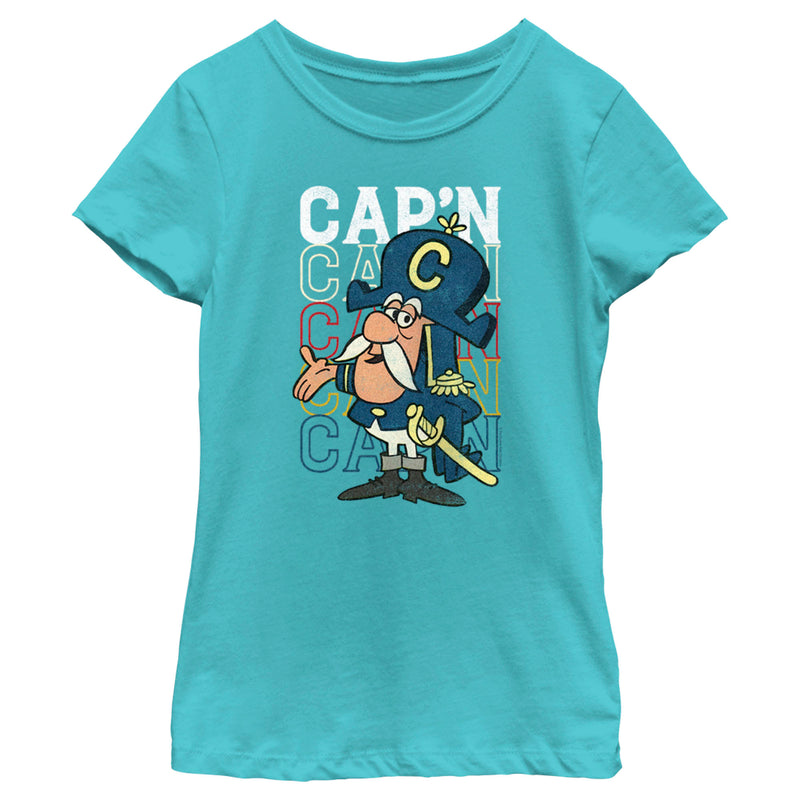 Girl's Cap'n Crunch Distressed Stacked Logo T-Shirt