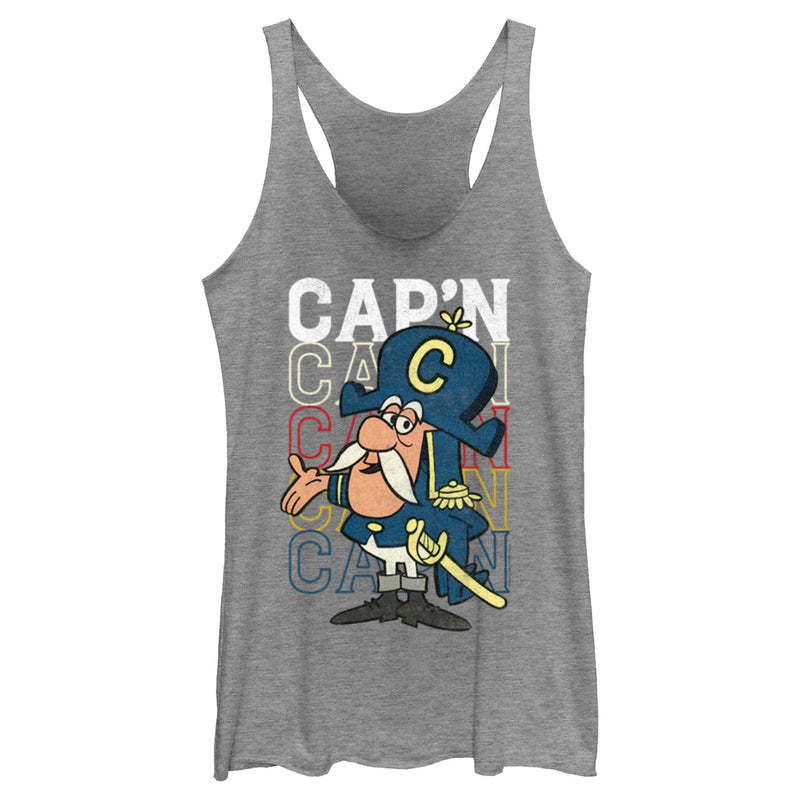 Women's Cap'n Crunch Distressed Stacked Logo Racerback Tank Top