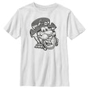 Boy's Cap'n Crunch Black and White Sketch T-Shirt