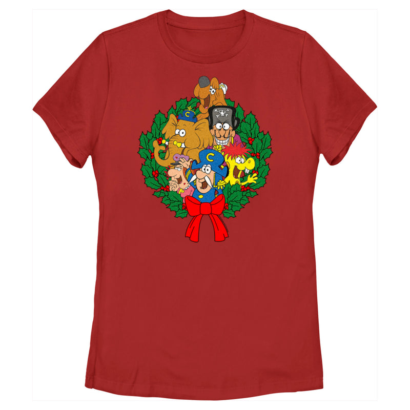 Women's Cap'n Crunch Christmas Crew Wreath T-Shirt