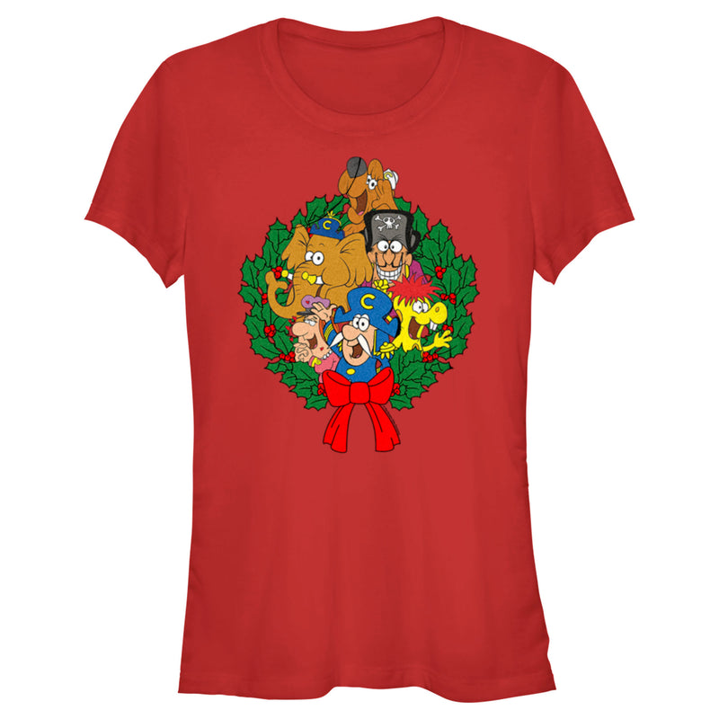 Junior's Cap'n Crunch Christmas Crew Wreath T-Shirt