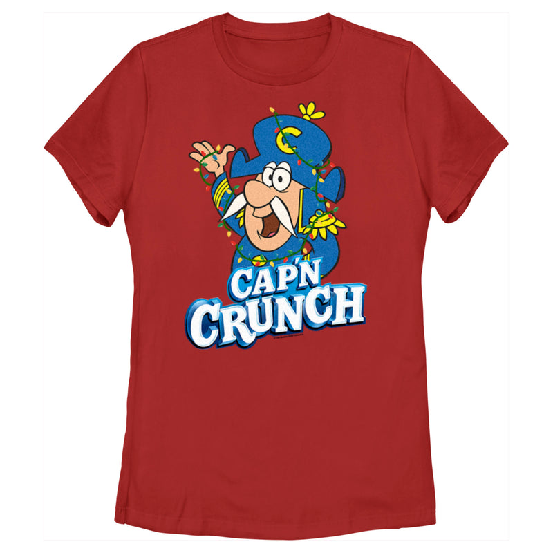 Women's Cap'n Crunch Christmas Lights Logo T-Shirt