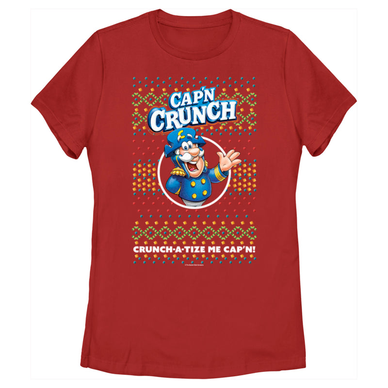 Women's Cap'n Crunch Christmas Sweater Print T-Shirt