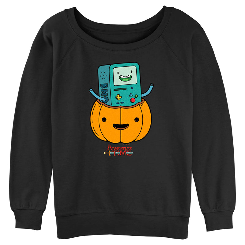 Junior's Adventure Time Halloween BMO Jack-o'-lantern Sweatshirt