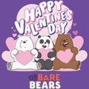 Junior's We Bare Bears Happy Valentine's Day Hearts T-Shirt