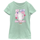 Girl's We Bare Bears Valentine's Day Ice Bear Gives Hearts T-Shirt