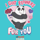 Girl's We Bare Bears Valentine's Day Panda I Got Flowers For You T-Shirt