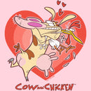 Junior's Cow and Chicken Valentine's Day Heart Hug T-Shirt