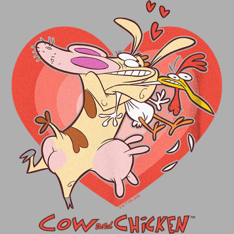 Boy's Cow and Chicken Valentine's Day Heart Hug T-Shirt