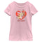 Girl's Cow and Chicken Valentine's Day Heart Hug T-Shirt