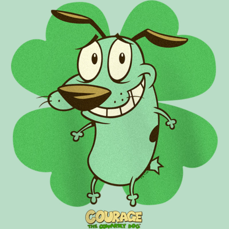 Girl's Courage the Cowardly Dog St. Patrick’s Day Clover T-Shirt