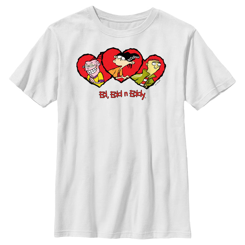 Boy's Ed, Edd n Eddy Valentine's Day Heart Portraits T-Shirt