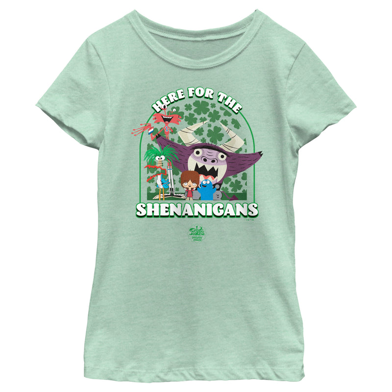 Girl's Foster's Home for Imaginary Friends Here for the Shenanigans T-Shirt