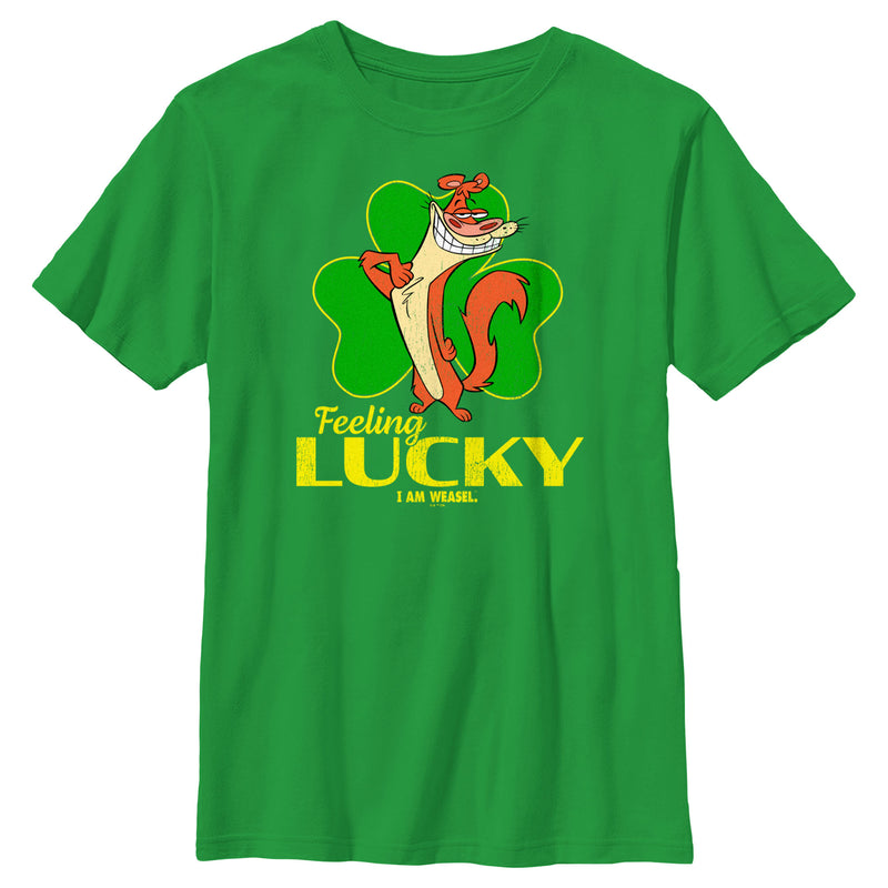 Boy's I Am Weasel Feeling Lucky T-Shirt