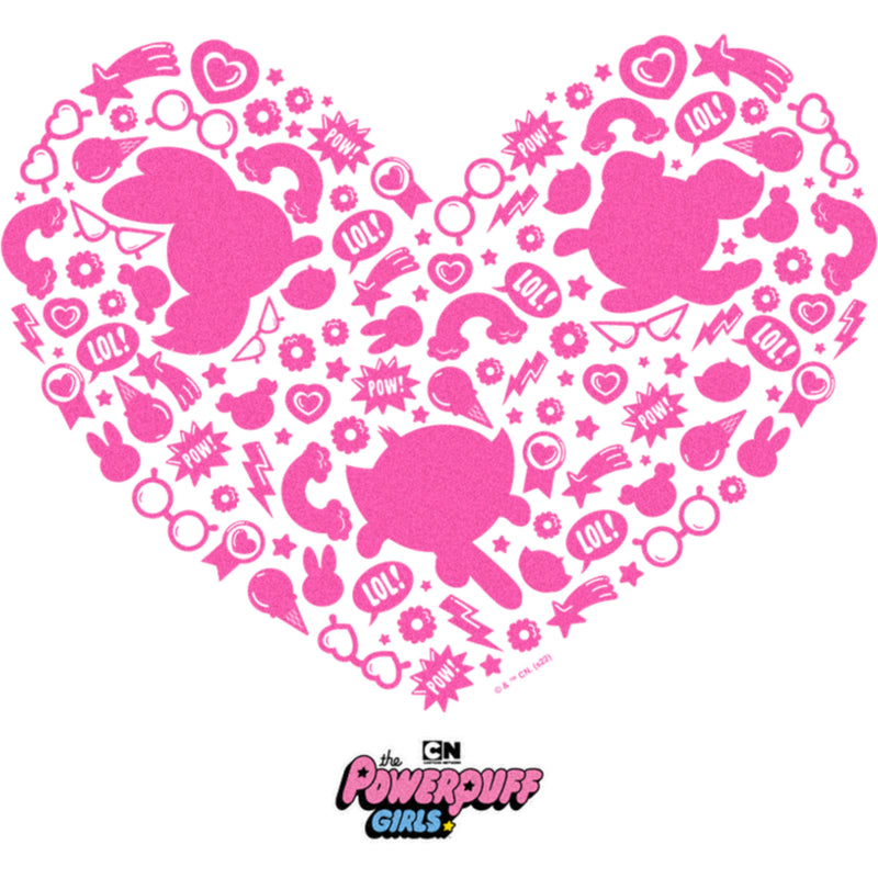 Men's The Powerpuff Girls Valentine's Day Heart Silhouettes T-Shirt