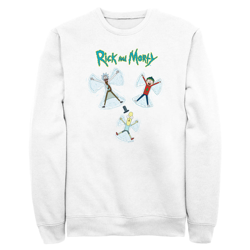 Men's Rick and Morty Christmas Snow Angels Sweatshirt