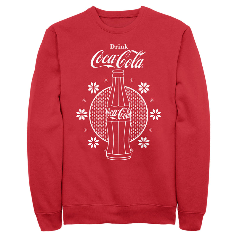 Men's Coca Cola Christmas Snowflakes Bottle Sweatshirt