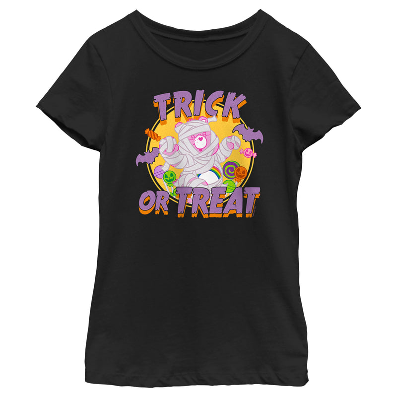 Girl's Care Bears Halloween Trick-Or-Treat Cheer Bear Mummy T-Shirt