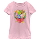 Girl's Care Bears Christmas Wreath Bears T-Shirt