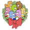 Infant's Care Bears Christmas Wreath Bear Group Onesie