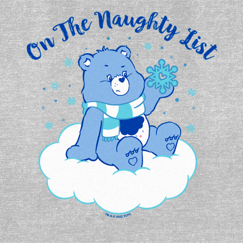 Women's Care Bears Christmas Grumpy Bear On the Naughty List T-Shirt