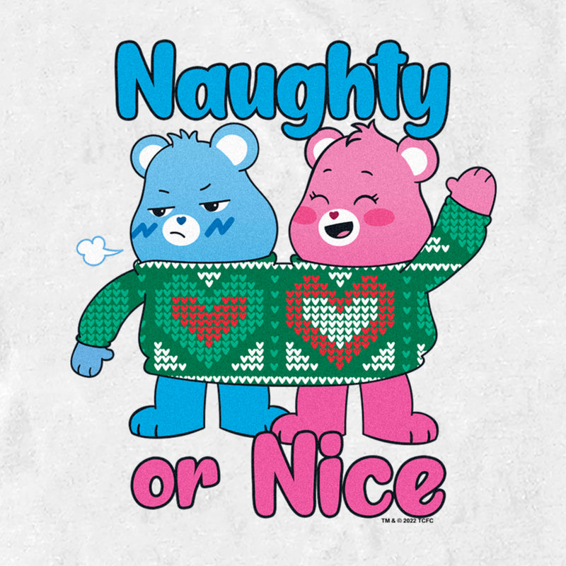 Men's Care Bears Christmas Cheer Bear and Grumpy Bear Naughty or Nice T-Shirt