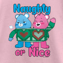 Girl's Care Bears Christmas Cheer Bear and Grumpy Bear Naughty or Nice T-Shirt