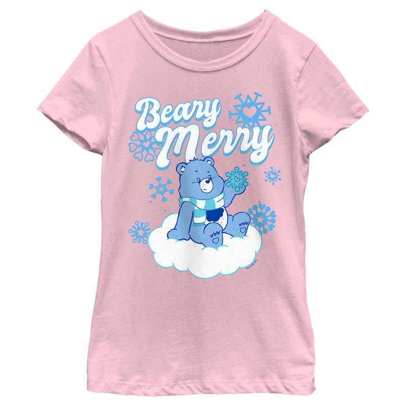 Girl's Care Bears Christmas Grumpy Bear Beary Merry T-Shirt