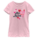 Girl's Care Bears Valentine’s Day Love-A-Lot Bear All Heart T-Shirt