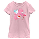 Girl's Care Bears Valentine's Day Love-a-Lot Bear Cupid T-Shirt