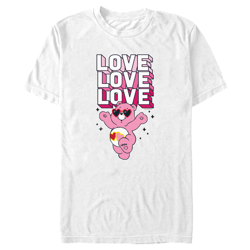 Men's Care Bears Valentine's Day Love-a-lot Bear Love Sunglasses T-Shirt