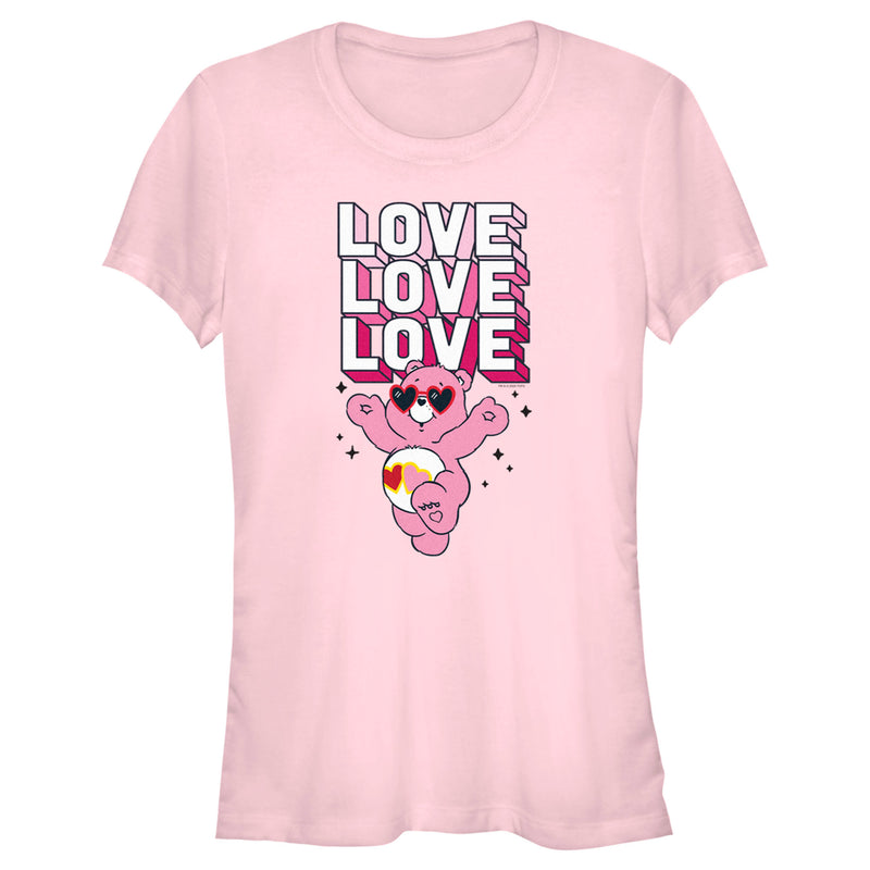 Junior's Care Bears Valentine's Day Love-a-lot Bear Love Sunglasses T-Shirt