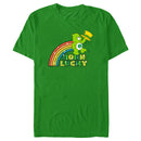 Men's Care Bears St. Patrick's Day Good Luck Bear Born Lucky Rainbow T-Shirt