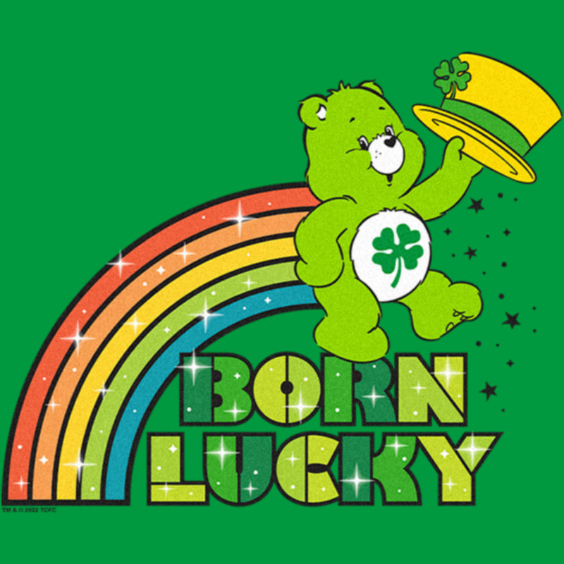 Junior's Care Bears St. Patrick's Day Good Luck Bear Born Lucky Rainbow T-Shirt