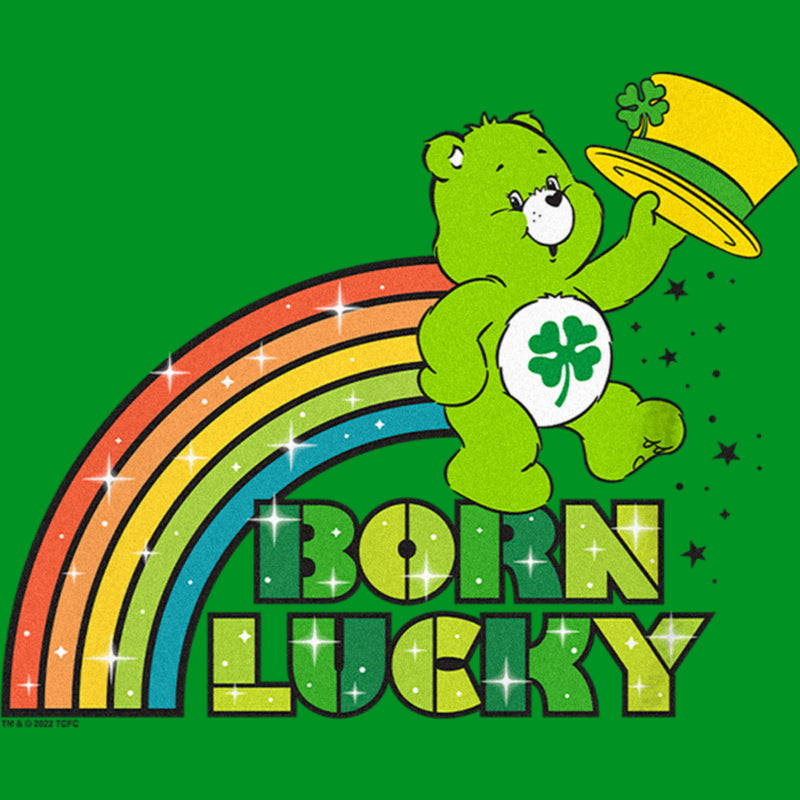 Boy's Care Bears St. Patrick's Day Good Luck Bear Born Lucky Rainbow T-Shirt