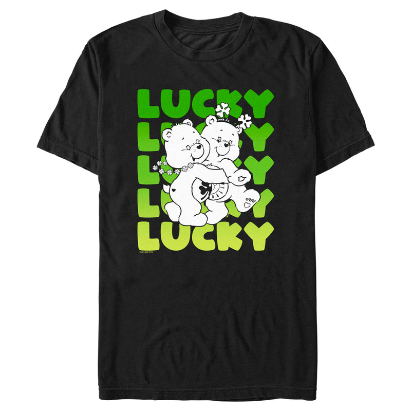 Men's Care Bears St. Patrick's Day Good Luck Bear and Funshine Bear Lucky T-Shirt