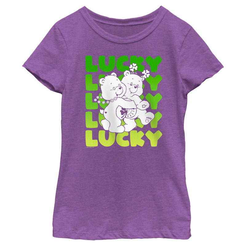 Girl's Care Bears St. Patrick's Day Good Luck Bear and Funshine Bear Lucky T-Shirt