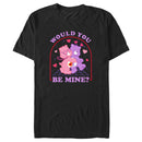 Men's Care Bears Valentine's Day Love-a-Lot Bear and Share Bear Would You Be Mine T-Shirt