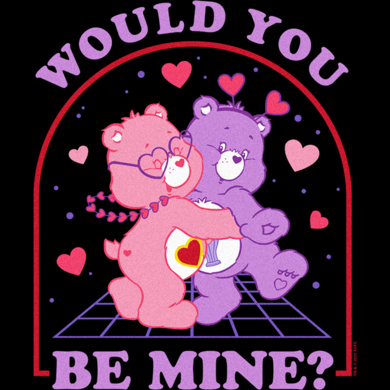 Men's Care Bears Valentine's Day Love-a-Lot Bear and Share Bear Would You Be Mine T-Shirt