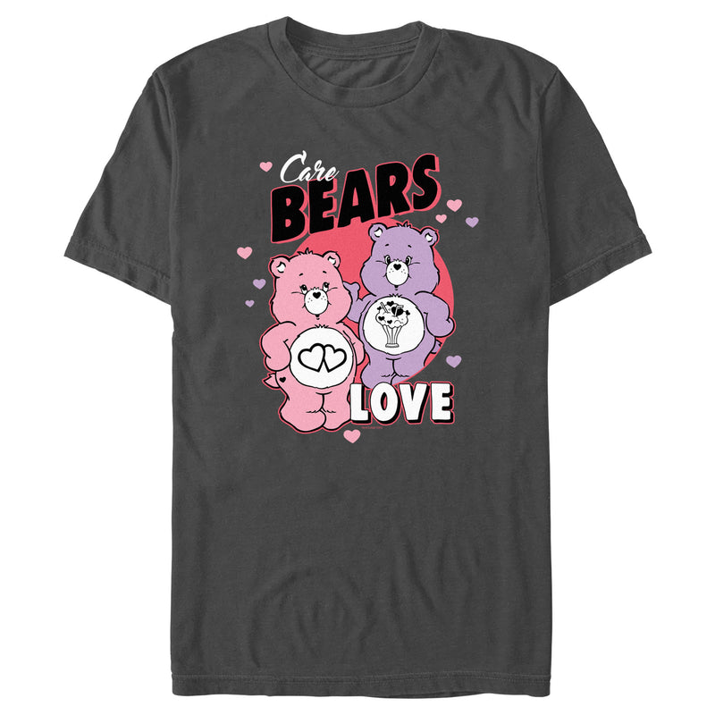 Men's Care Bears Valentine's Day Love-a-Lot Bear and Share Bear Love T-Shirt