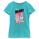 Girl's Care Bears Valentine's Day Love-a-Lot Bear and Share Bear Love T-Shirt