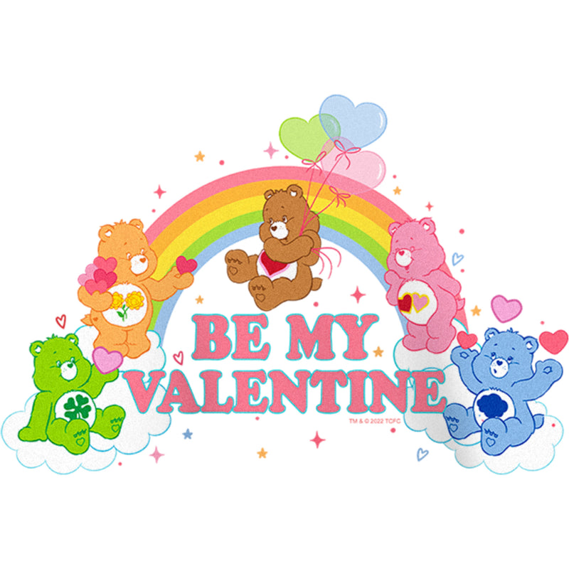 Girl's Care Bears Valentine's Day Be My Valentine Rainbow T-Shirt