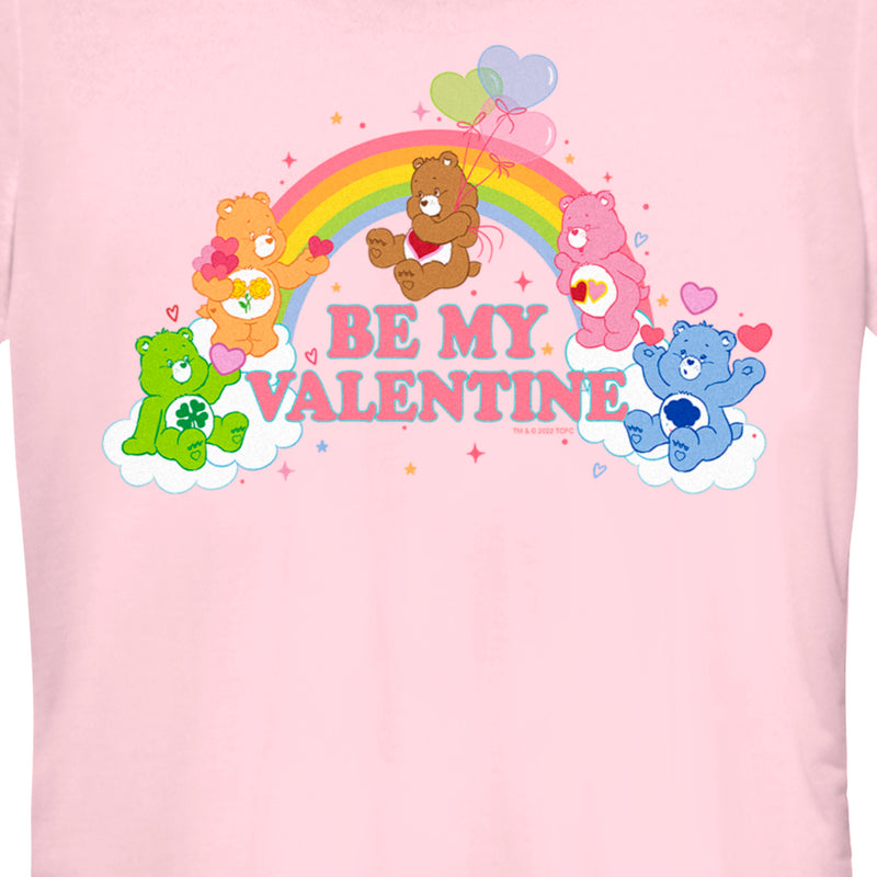 Junior's Care Bears Valentine's Day Be My Valentine Rainbow T-Shirt