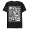 Men's Alice in Wonderland Grayscale Character Poster T-Shirt